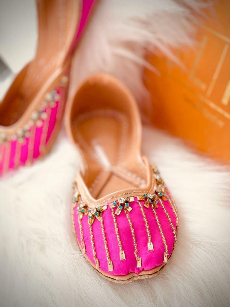 Pretty Pink Khussa in Pure Leather