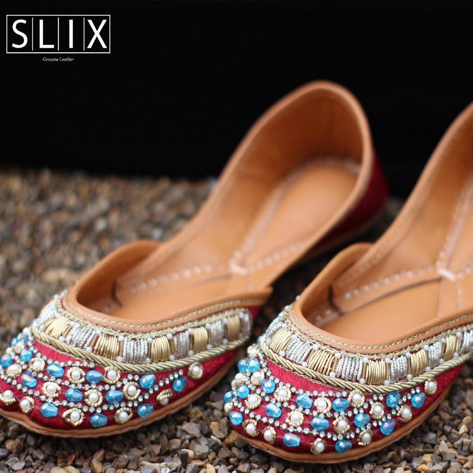 Lively Colour Khussa with Traditional Look (Pure Leather)