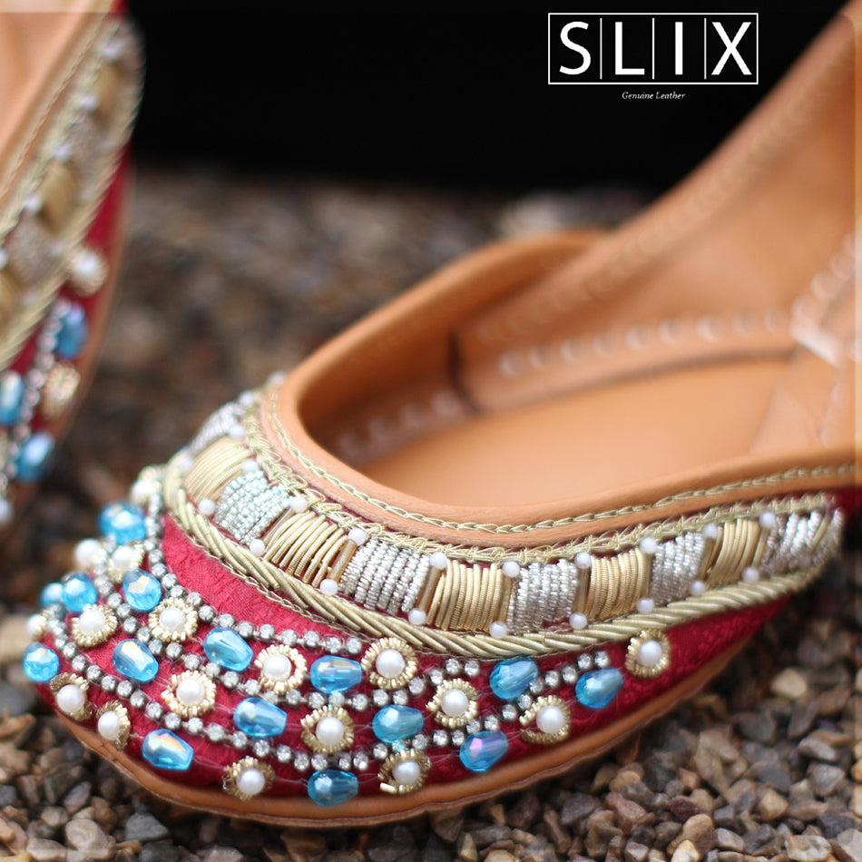 Lively Colour Khussa with Traditional Look (Pure Leather)