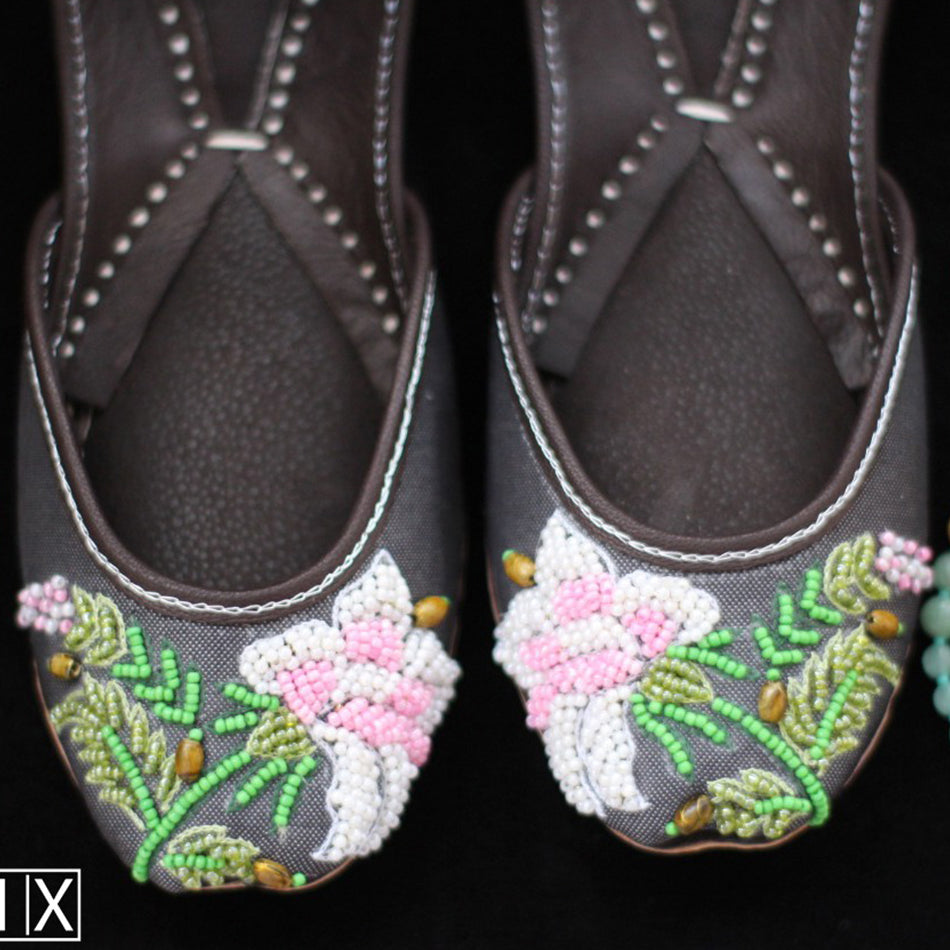 light and dark pink colors Karhai Khussa (Genuine Leather)