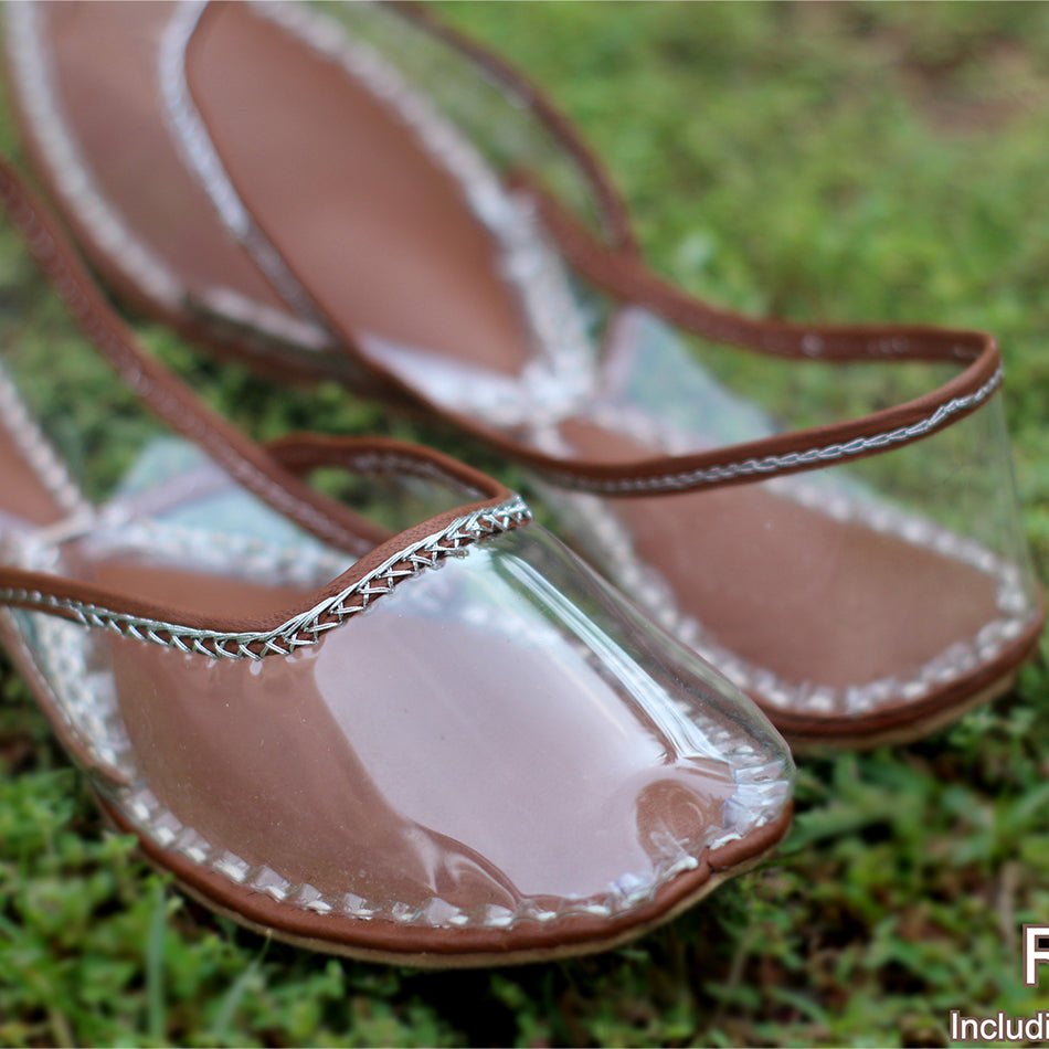 Stylish Glassy Pure Leather Khussa