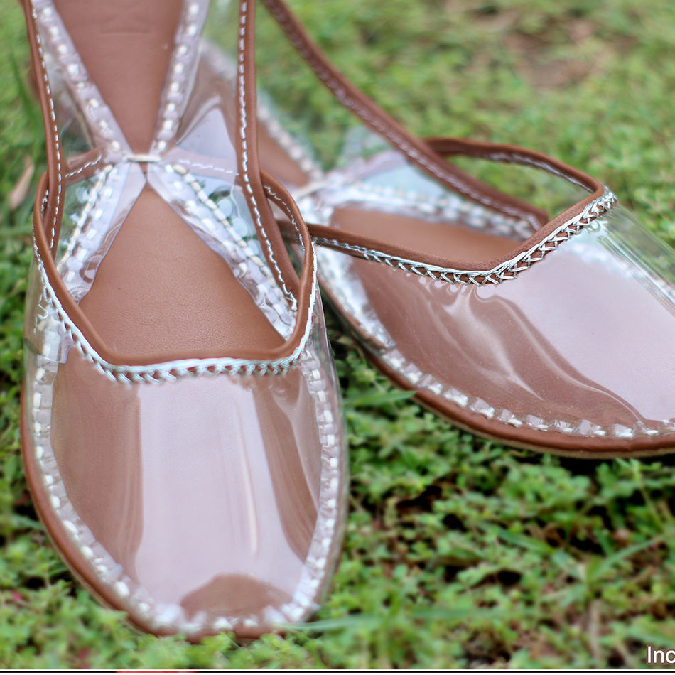 Stylish Glassy Pure Leather Khussa