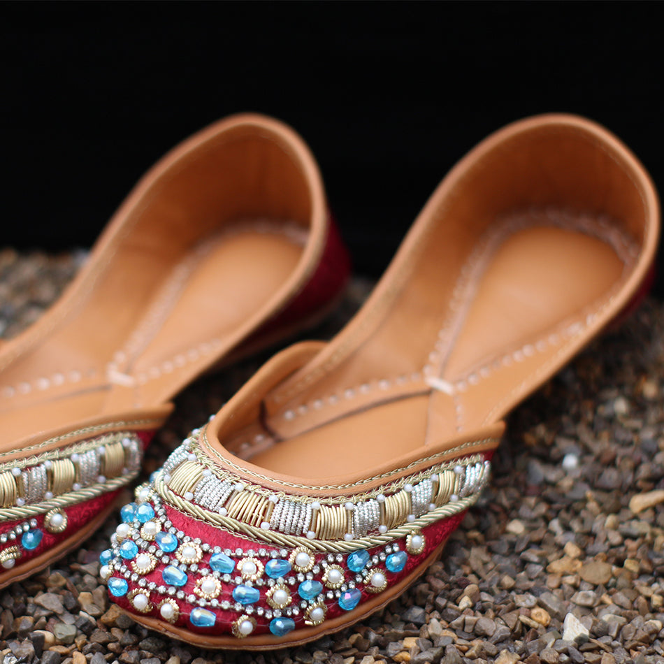Lively Colour Khussa with Traditional Look (Pure Leather)