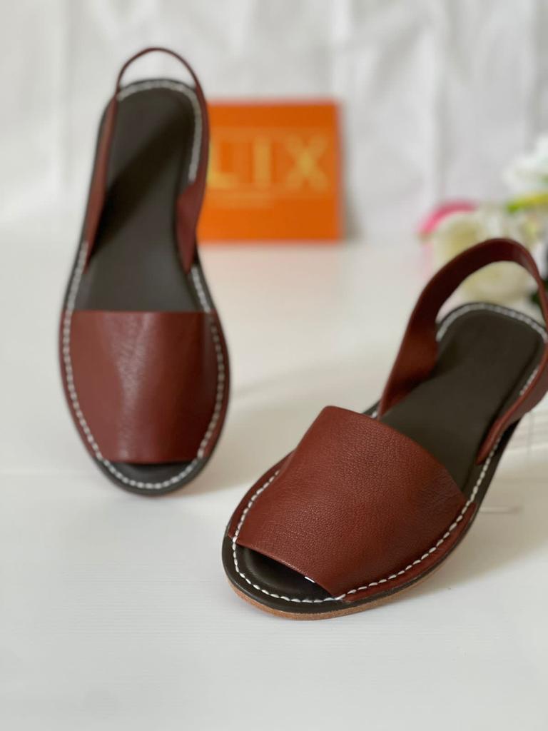 Smart Casual Wear In Dark Brown Leather  (Genuine Leather)
